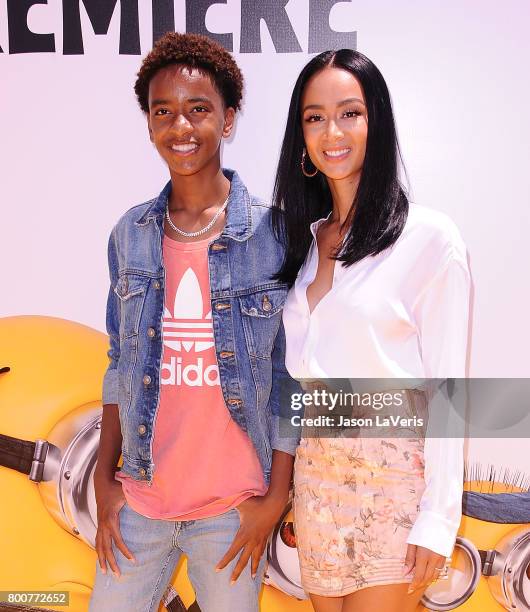 Draya Michele and son Kniko Howard attend the premiere of "Despicable Me 3" at The Shrine Auditorium on June 24, 2017 in Los Angeles, California.