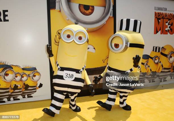 Minions attend the premiere of "Despicable Me 3" at The Shrine Auditorium on June 24, 2017 in Los Angeles, California.