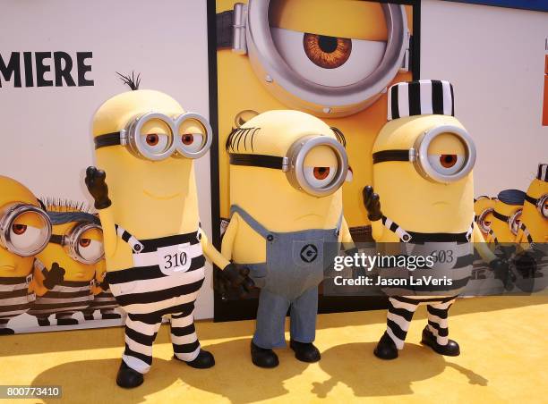 Minions attend the premiere of "Despicable Me 3" at The Shrine Auditorium on June 24, 2017 in Los Angeles, California.