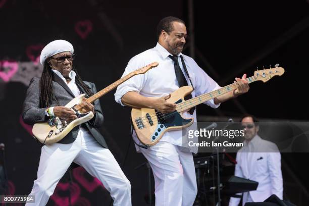 Nile Rodgers of Chic performs on day 4 of the Glastonbury Festival 2017 at Worthy Farm, Pilton on June 25, 2017 in Glastonbury, England.