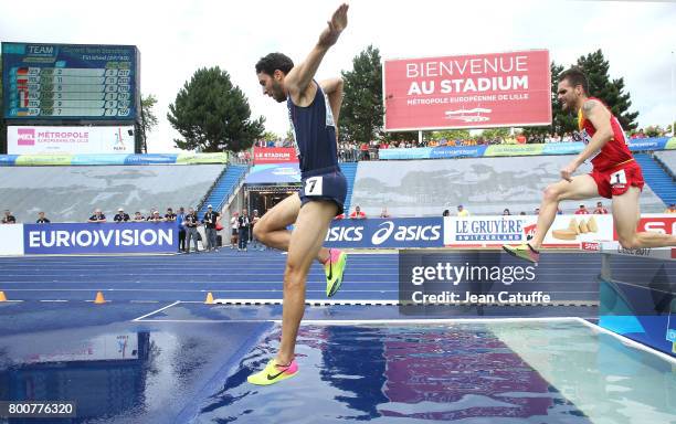 Mahiedine Mekhissi-Benabbad of France, Sebastian Martos of Spain compete in the 3000m Steeplechase during day 3 of the 2017 European Athletics Team...