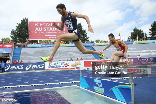 Mahiedine Mekhissi-Benabbad of France, Sebastian Martos of Spain compete in the 3000m Steeplechase during day 3 of the 2017 European Athletics Team...