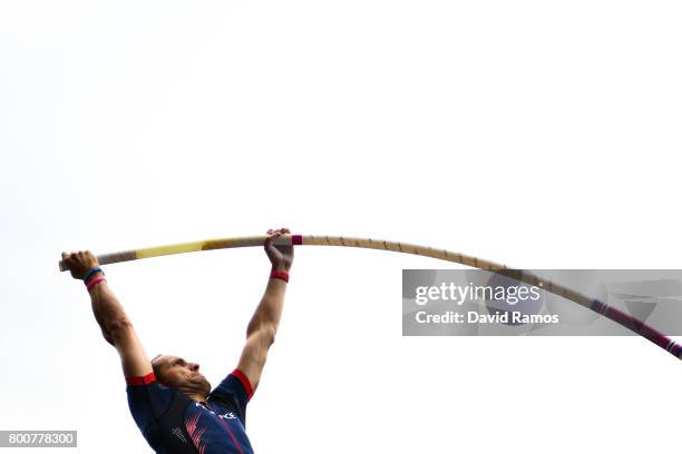Renaud Lavillenie of France competes in the Men's Pole Vault Final during day three of the European Athletics Team Championships at the Lille...