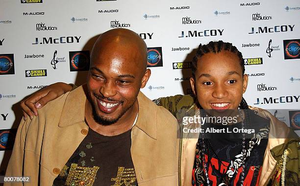 Actor/rapper Sticky Fingaz and rapper J. McCoy arrive for Gold Hip Hop recording artist J. McCoys 14th Birthday Bash on February 29, 2008 at Eclipse...