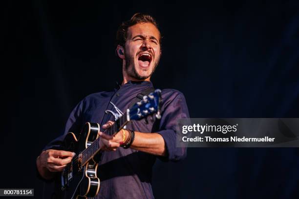 Tom Smith of Editors performs during the third day of the Southside festival on June 25, 2017 in Neuhausen, Germany.