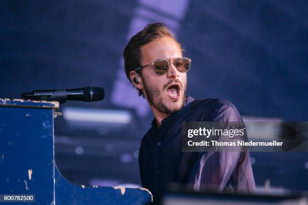 Tom Smith of Editors performs during the third day of the Southside festival on June 25, 2017 in Neuhausen, Germany.