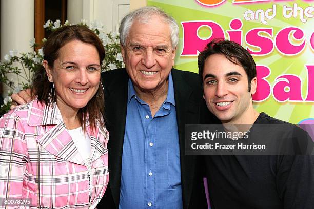 Writer Lori Marshall, producer Gary Marshall and Joseph Leo Bwarie poses at the Falcon Theatre Premiere Of "Cindy And The Disco Ball" March 1, 2008...
