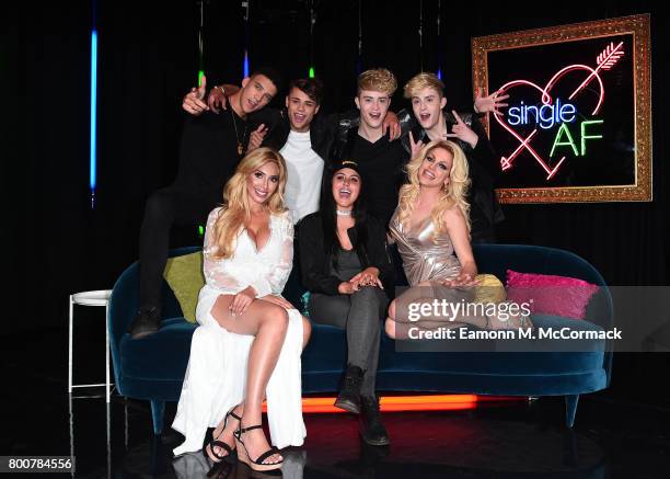 Elliot Crawford, Farrah Abraham, Casey Johnson, Marnie Simpson, Jedward and Courtney Act attend the photocall of MTV's new show "Single AF" at MTV...
