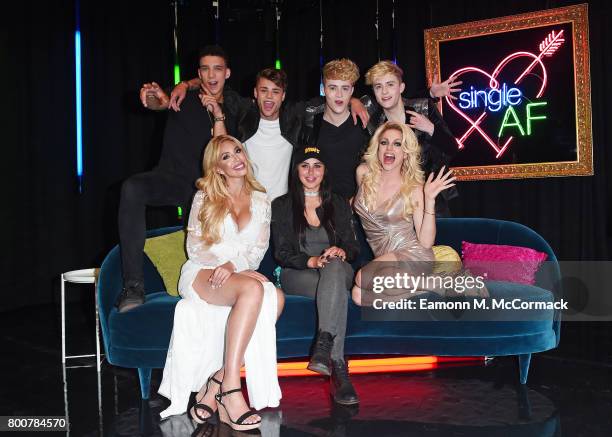 Elliot Crawford, Farrah Abraham, Casey Johnson, Marnie Simpson, Jedward and Courtney Act attend the photocall of MTV's new show "Single AF" at MTV...