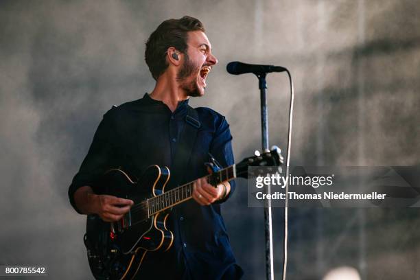 Tom Smith of Editors performs during the third day of the Southside festival on June 25, 2017 in Neuhausen, Germany.