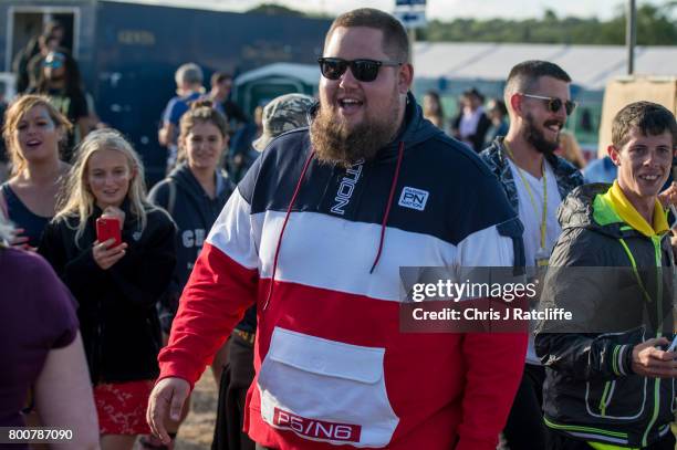 Rory Graham, a.k.a Rag'n'Bone Man, is seen at Glastonbury Festival Site on June 25, 2017 in Glastonbury, England.