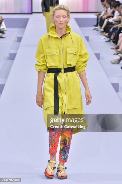 Model walks the runway at the Paul Smith Spring Summer 2018 fashion show during Paris Menswear Fashion Week on June 25, 2017 in Paris, France.