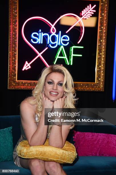 Courtney Act attends the photocall of MTV's new show "Single AF" at MTV London on June 25, 2017 in London, England.