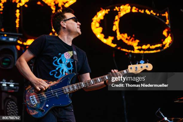 Mark Hoppus of Blink-182 performs during the third day of the Southside festival on June 25, 2017 in Neuhausen, Germany.