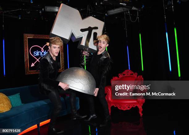 Jedward attend the photocall of MTV's new show "Single AF" at MTV London on June 25, 2017 in London, England.