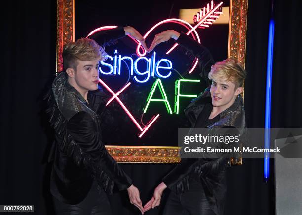 Jedward attend the photocall of MTV's new show "Single AF" at MTV London on June 25, 2017 in London, England.