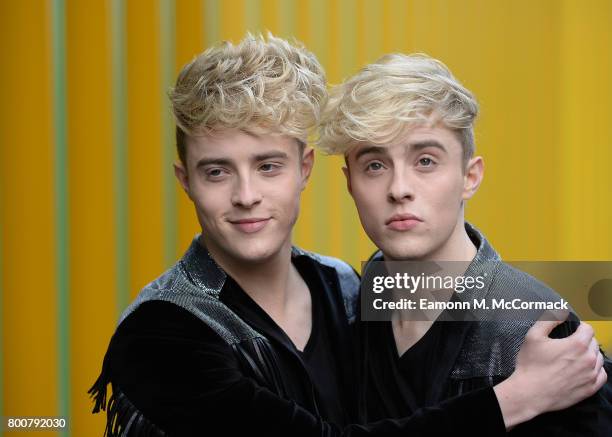 Jedward attend the photocall of MTV's new show "Single AF" at MTV London on June 25, 2017 in London, England.