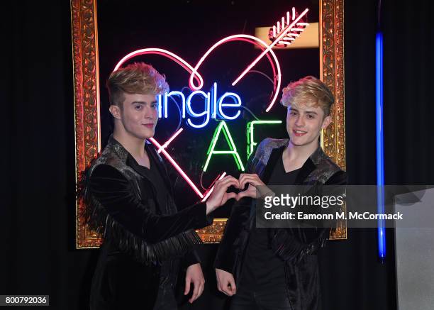 Jedward attend the photocall of MTV's new show "Single AF" at MTV London on June 25, 2017 in London, England.