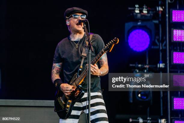 Matt Skiba of Blink-182 performs during the third day of the Southside festival on June 25, 2017 in Neuhausen, Germany.