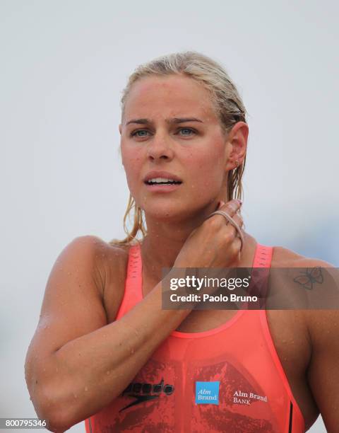 Pernille Blume of Denmark looks on after competing in the Women's 50m freestyle final A during the 54th 'Sette Colli' international swimming trophy...