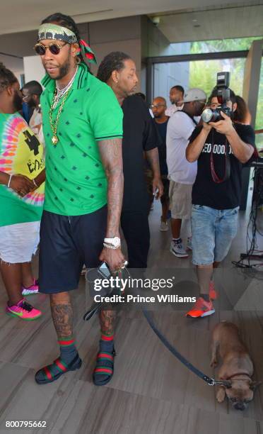 Rapper 2 Chainz attends a Private Celebration For Pretty Girls Like Trap Music Release and Vince Staples 'Big fish' theory on June 24, 2017 in Los...