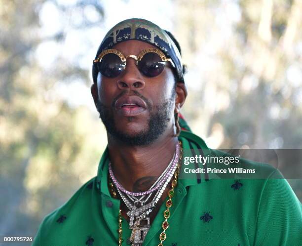 Rapper 2 Chainz attends a Private Celebration For Pretty Girls Like Trap Music Release and Vince Staples 'Big fish' theory on June 24, 2017 in Los...