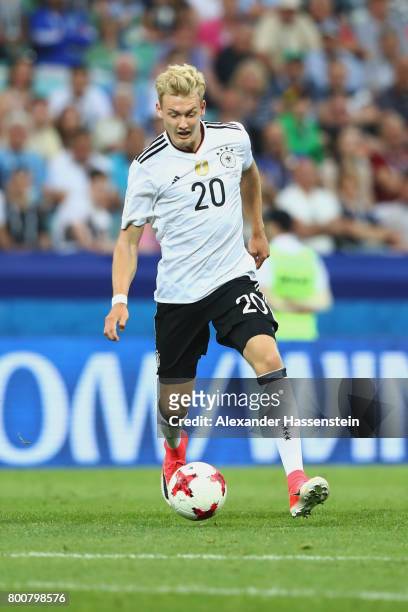 Julian Brandt of Germany runs with the ball during the FIFA Confederations Cup Russia 2017 Group B match between Germany and Cameroon at Fisht...