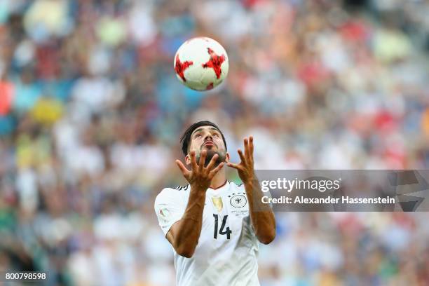 Emre Can of Germany reacts during the FIFA Confederations Cup Russia 2017 Group B match between Germany and Cameroon at Fisht Olympic Stadium on June...