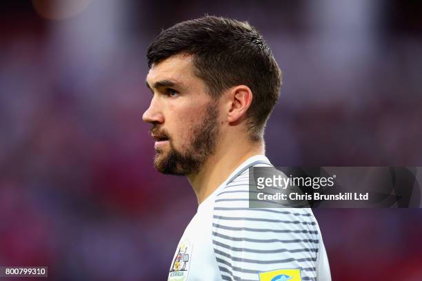 Maty Ryan of Australia in action during the FIFA Confederations Cup Russia 2017 Group B match between Chile and Australia at Spartak Stadium on June...