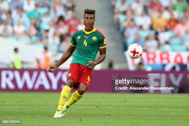 Adolphe Teikeu of Cameroon runs with the ball during the FIFA Confederations Cup Russia 2017 Group B match between Germany and Cameroon at Fisht...