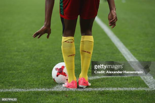 Player of Cameroon kicks a corner during the FIFA Confederations Cup Russia 2017 Group B match between Germany and Cameroon at Fisht Olympic Stadium...