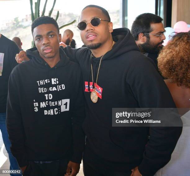 Vince Staples and Mac Wilds attend a Private Celebration for 2 Chainz and Vince Staples on June 24, 2017 in Los Angeles, California.
