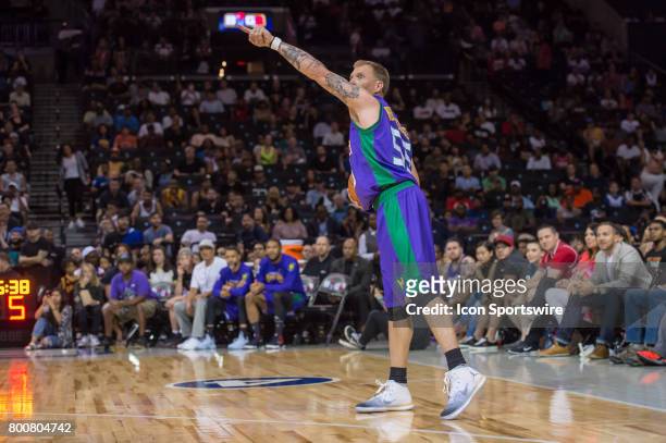 Headed Monsters player Jason Williams runs the offense during a BIG3 Basketball League game on June 25, 2017 at Barclays Center in Brooklyn, NY