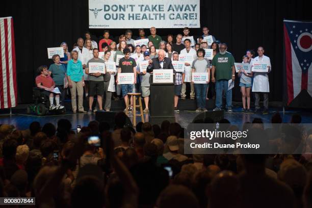 Bernie Sanders speaks during a Stop Trumpcare emergency rally with MoveOn.org at Express Live on June 25, 2017 in Columbus, Ohio.