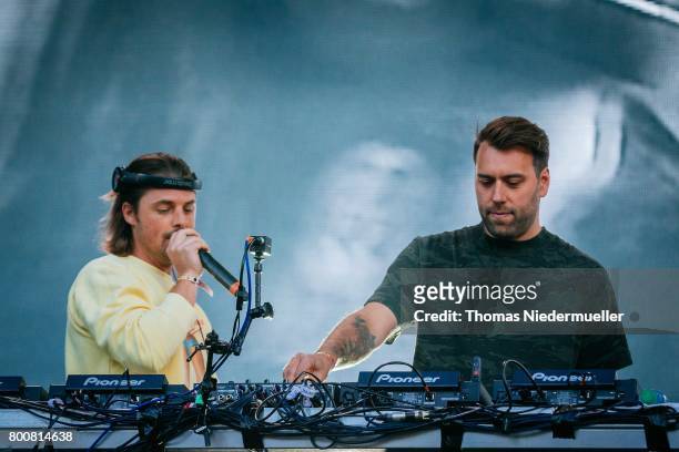 DJs Axwell and Ingrosso perform during the third day of the Southside festival on June 25, 2017 in Neuhausen, Germany.