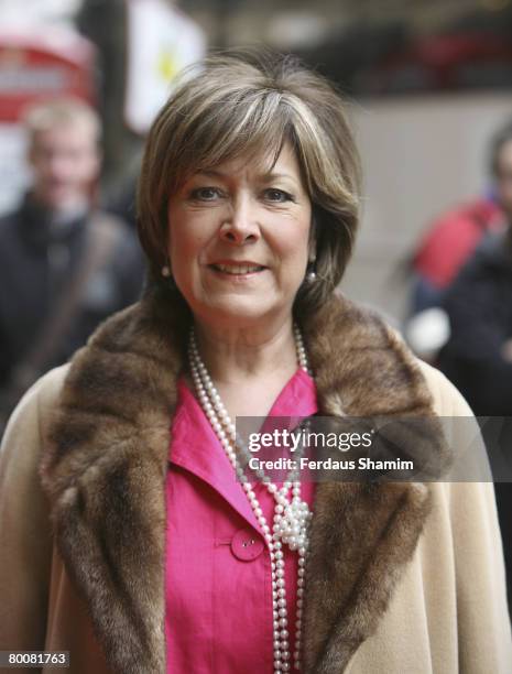 Lynda Bellingham arrives for the Tesco Magazine Mum of the Year Awards 2008 at the Waldorf Hilton Hotel on March 02, 2008 in London England.
