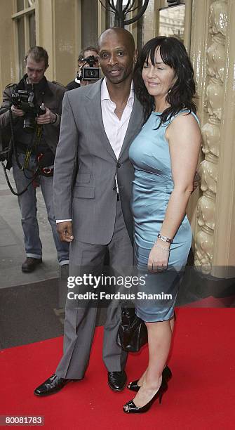 Andy Abraham and guest arrive for the Tesco Magazine Mum of the Year Awards 2008 at the Waldorf Hilton Hotel on March 02, 2008 in London England.