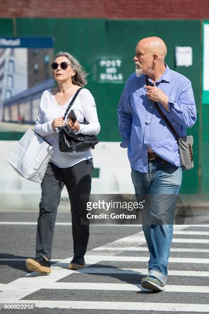 Actor John Malkovich and Nicoletta Peyran are seen in NoHo on June 25, 2017 in New York City.