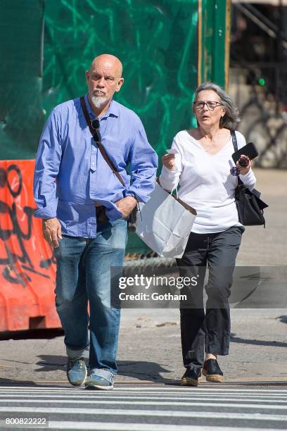 Actor John Malkovich and Nicoletta Peyran are seen in NoHo on June 25, 2017 in New York City.