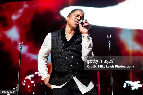 Marlon Jackson of The Jacksons performs at Motorpoint Arena on June 25, 2017 in Cardiff, Wales.