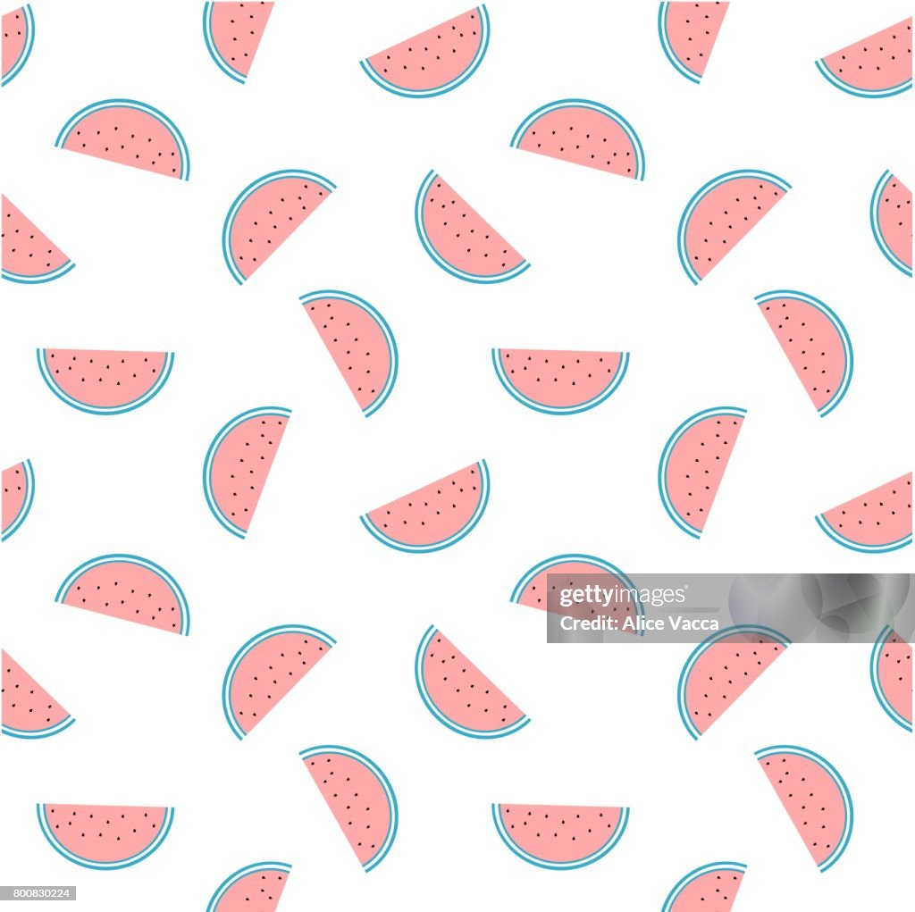 Cute Cartoon Pink And Blue Watermelon Slice Seamless Vector Pattern  Background Illustration High-Res Vector Graphic - Getty Images