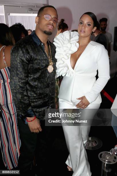 Mack Wilds and Dascha Polanco at the InstaBooth at the 2017 BET Awards at Microsoft Square on June 25, 2017 in Los Angeles, California.