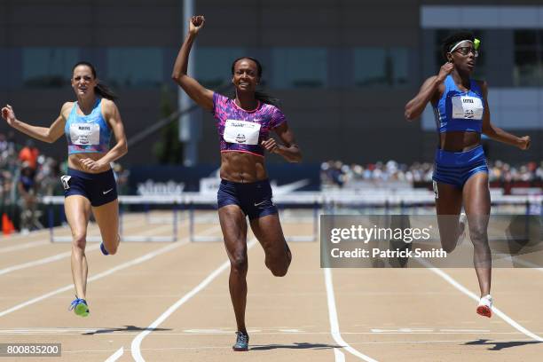 Dalilah Muhammad wins the Women's 400m Hurdles Final during Day 4 of the 2017 USA Track & Field Outdoor Championships at Hornet Stadium on June 25,...