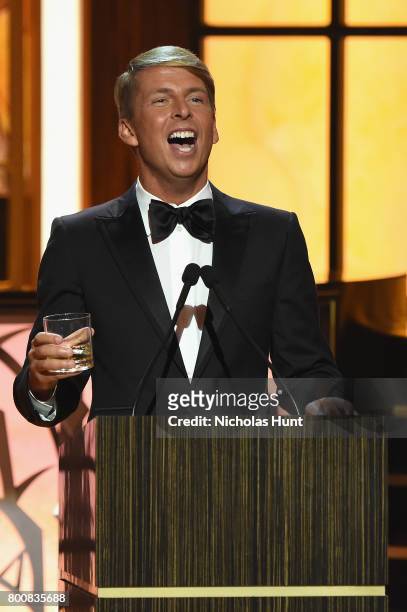 Jack McBrayer speaks onstage during "Spike's One Night Only: Alec Baldwin" at The Apollo Theater on June 25, 2017 in New York City.
