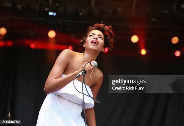 Singer/songwriter Alice Smith performs on the Sycamore stage during Arroyo Seco Weekend at the Brookside Golf Course at on June 25, 2017 in Pasadena,...