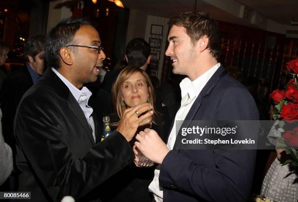 Director Bharat Nalluri and actor Lee Pace attend the after-party for "Miss Pettigrew Lives For A Day" at Paris Commune on March 02, 2008 in New York...