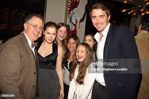 Of Focus Features James Schamus, actress Amy Adams and actor Lee Pace with fans at the after-party for "Miss Pettigrew Lives For A Day" at Paris...