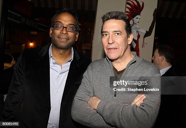 Director Bharat Nalluri and actor Ciaran Hinds attend the after-party for "Miss Pettigrew Lives For A Day" at Paris Commune on March 02, 2008 in New...