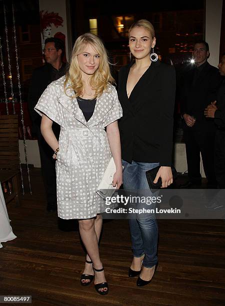 Actresses Leven Rambin and Jennifer Missoni attend the after-party for "Miss Pettigrew Lives For A Day" at Paris Commune on March 2, 2008 in New York...
