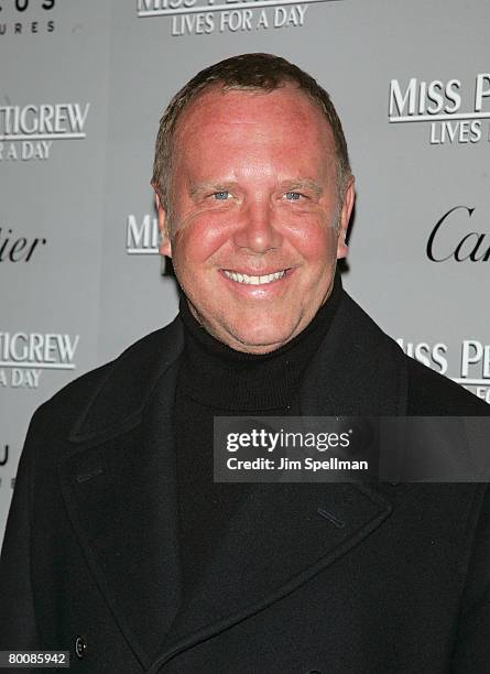 Fashion Designer Michael Kors attends the "Miss Pettigrew Lives for a Day" premiere at the Tribeca Grand Screening Room on March 2, 2008 in New York...